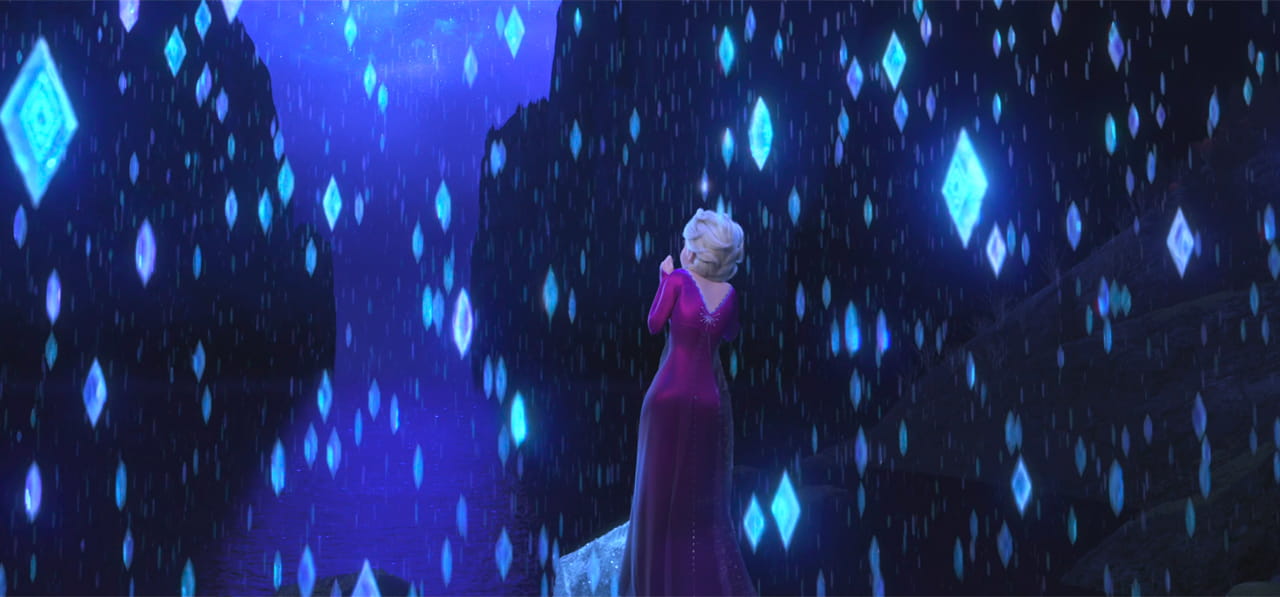 Elsa surprised at the hailstone
