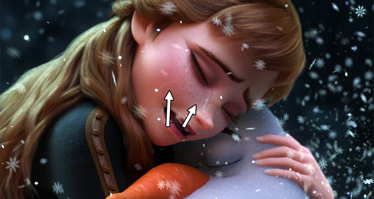 Anna crying by Olaf&rsquo;s death