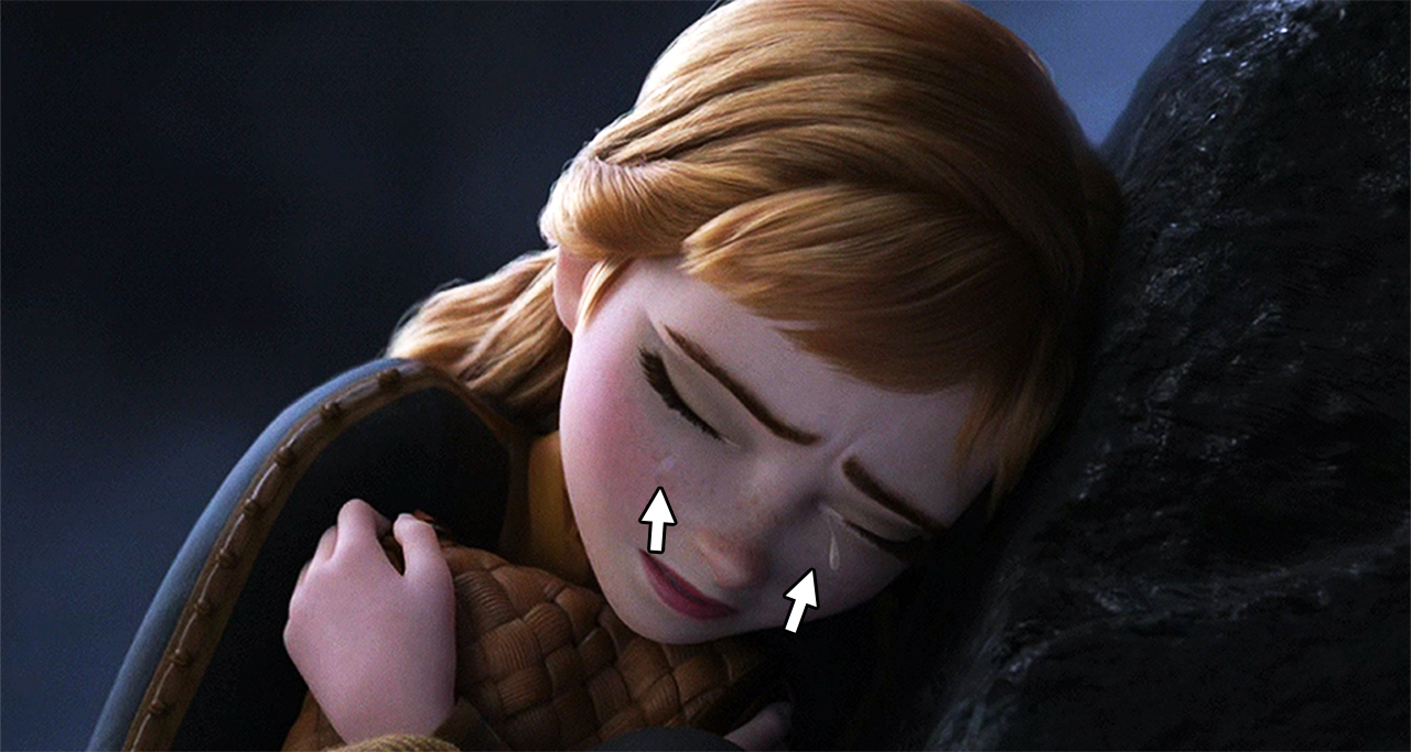Anna with tears in her eyes
