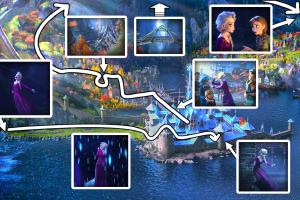 Tracking Elsa's route in Into the Unknown scene #2