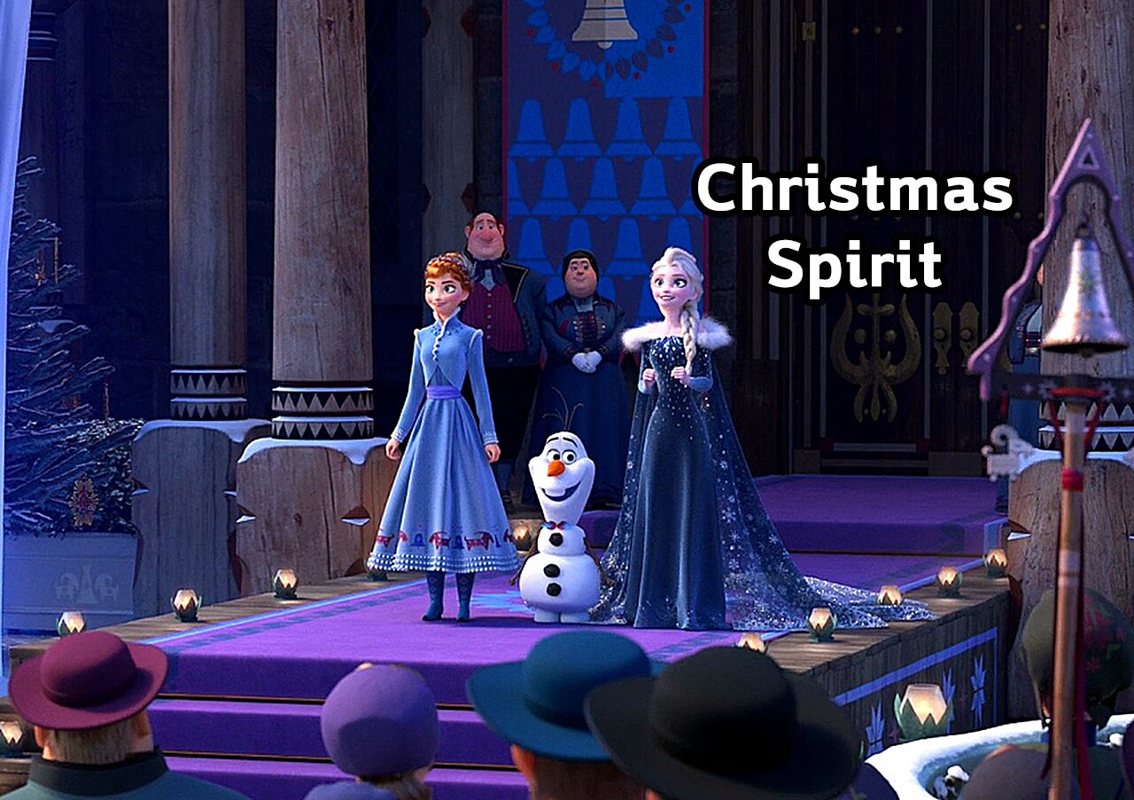 Elsa yelling Christmas spirit