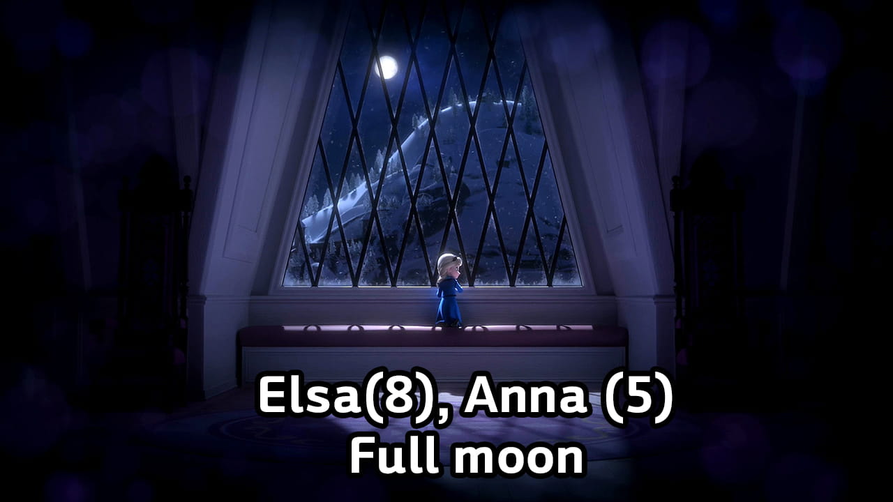 Elsa looking out the window in her room