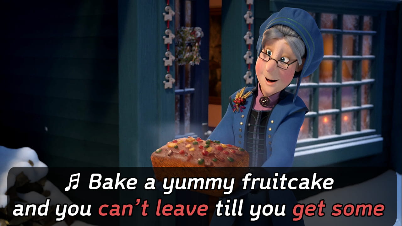 Olaf obtaining fruitcake