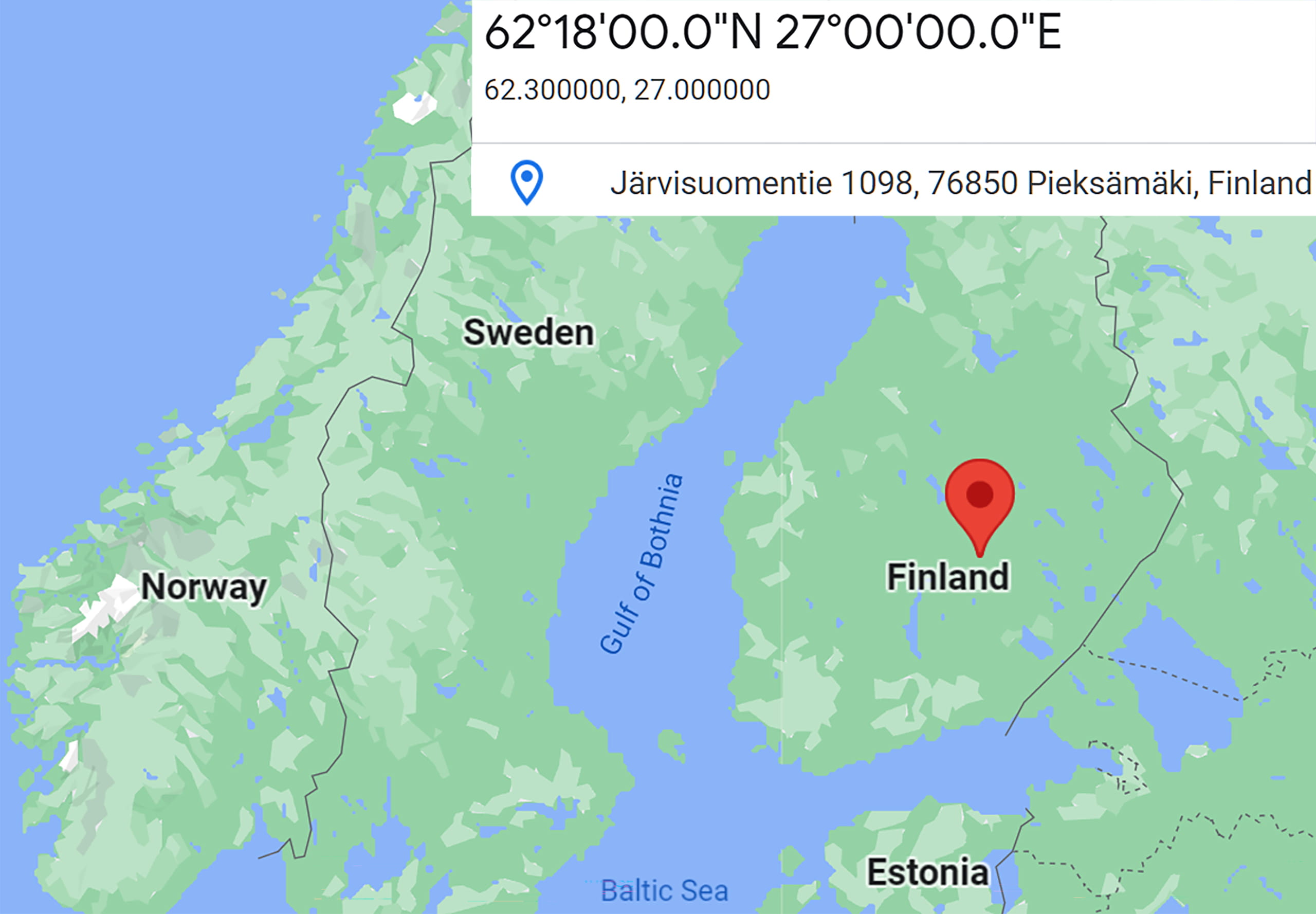 Corresponding GPS value in real world map